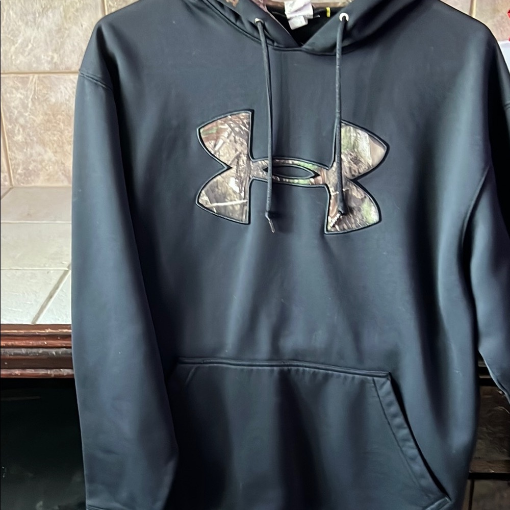 Under Armour Black Hoodie with Camouflage Logo